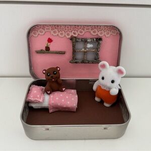 Handmade Calico Critter Mini Tin Home